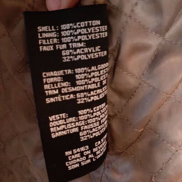 Guess coat tan brown utility anorak fall winter jacket l cotton canvas parka - Picture 3 of 15